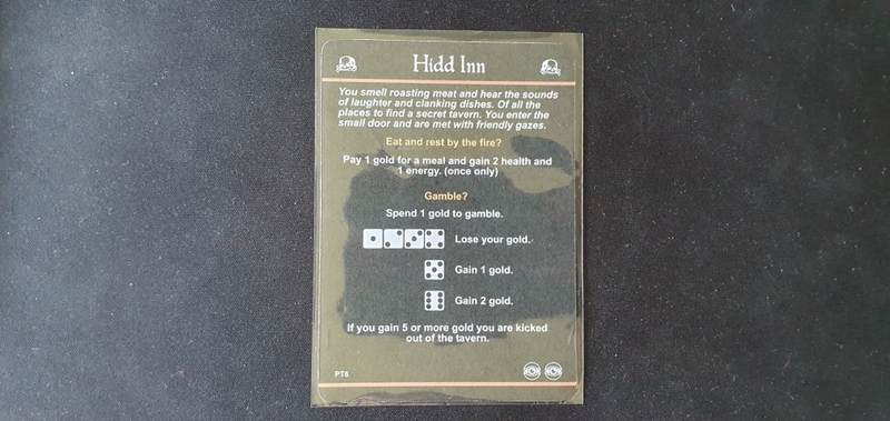 Example of a plot card that provides the chance to heal and gamble, while also providing two plot points