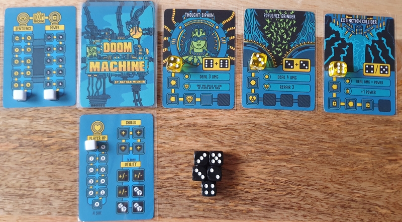 Starting layout with three random machine cards active